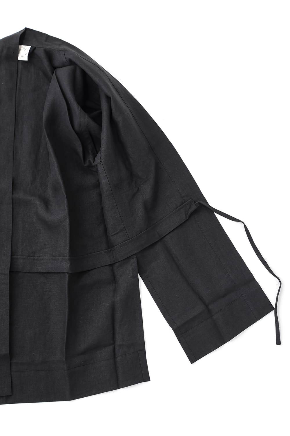 KIMONO#10  BLACK LINEN/PAPER CLOTH