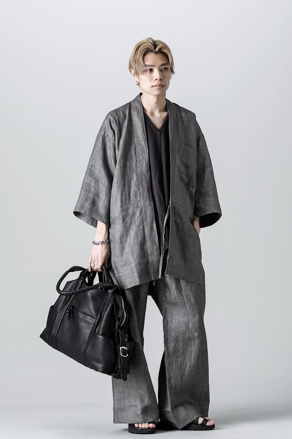 KIMONO#10 SUMI LINEN TWILL 