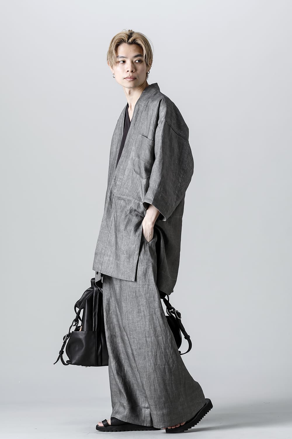 KIMONO#10 SUMI LINEN TWILL 