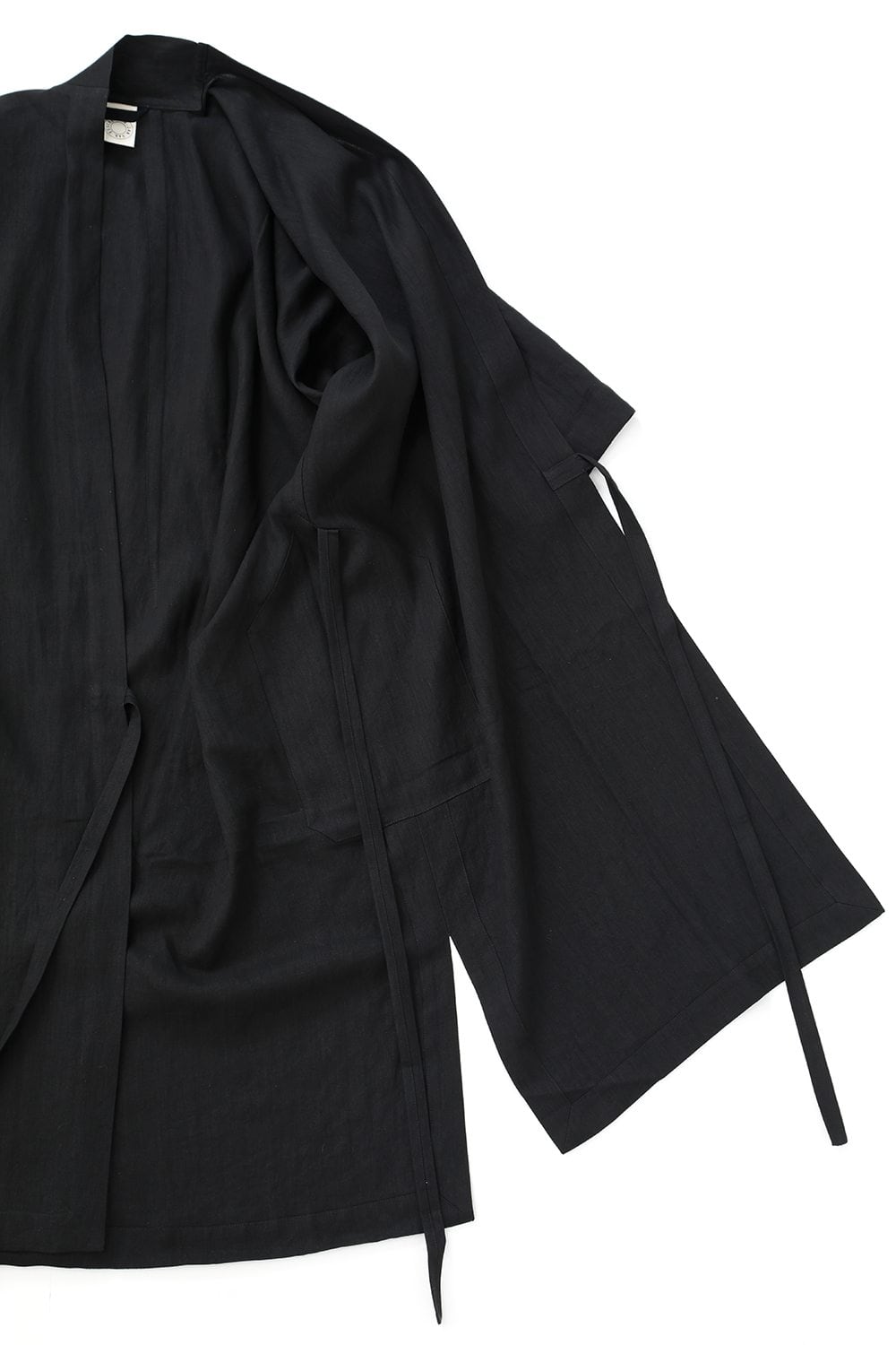 KIMONO#8 BLACK LINEN/PAPER CLOTH