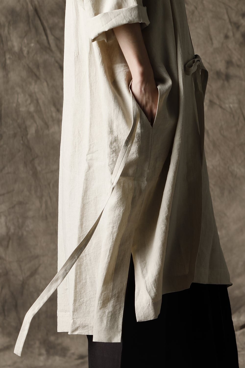 KIMONO#8 NATURAL MELE LINEN/SILK SHIRTING
