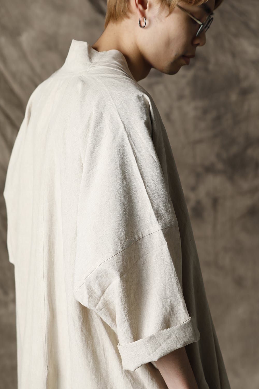 KIMONO#8 NATURAL MELE LINEN/SILK SHIRTING