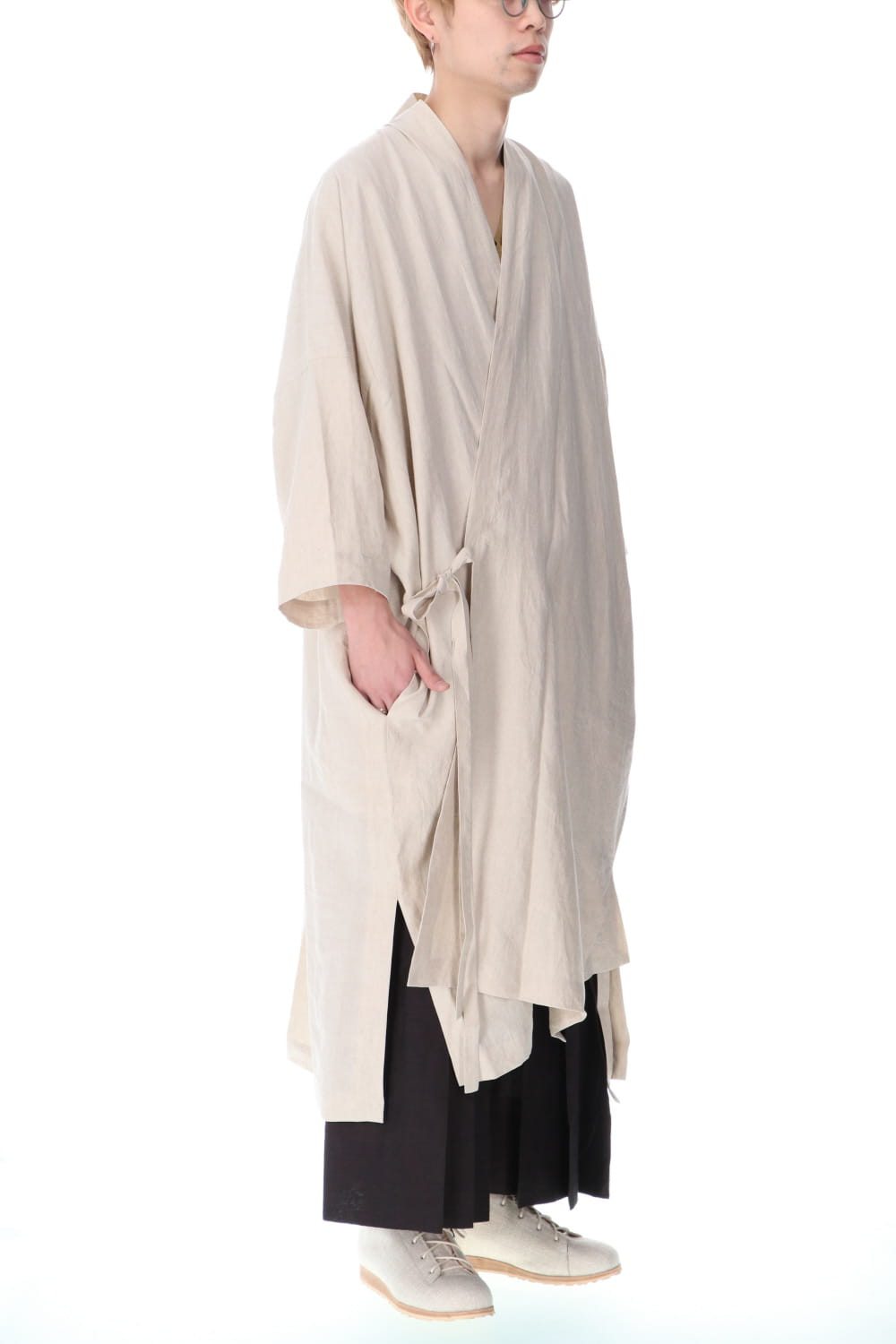 KIMONO#8 NATURAL MELE LINEN/SILK SHIRTING