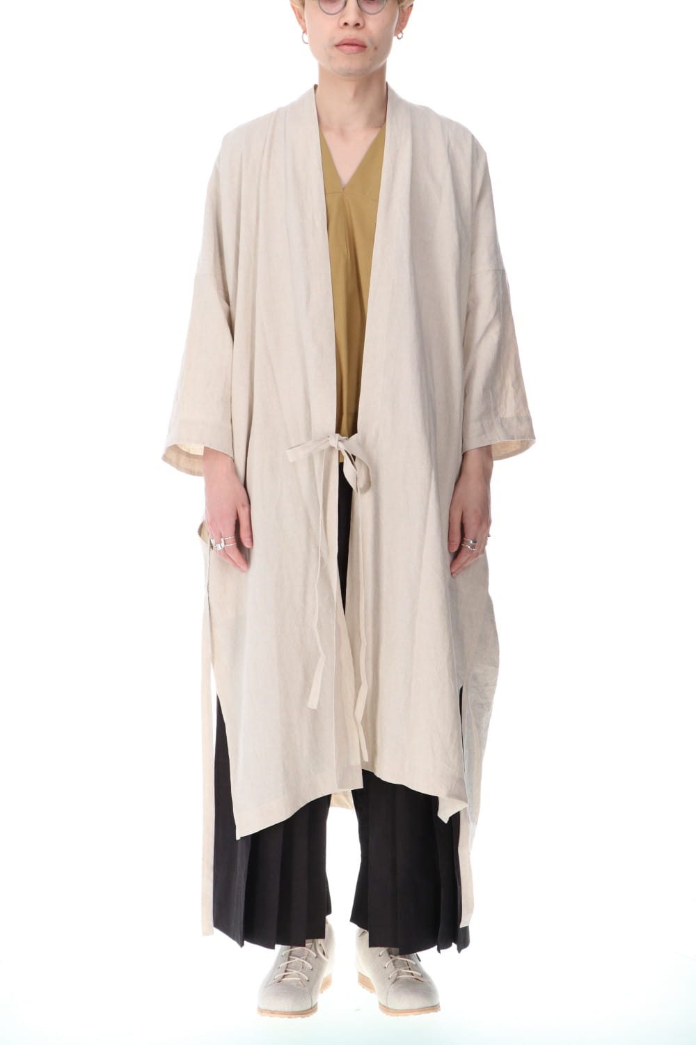 KIMONO#8 NATURAL MELE LINEN/SILK SHIRTING