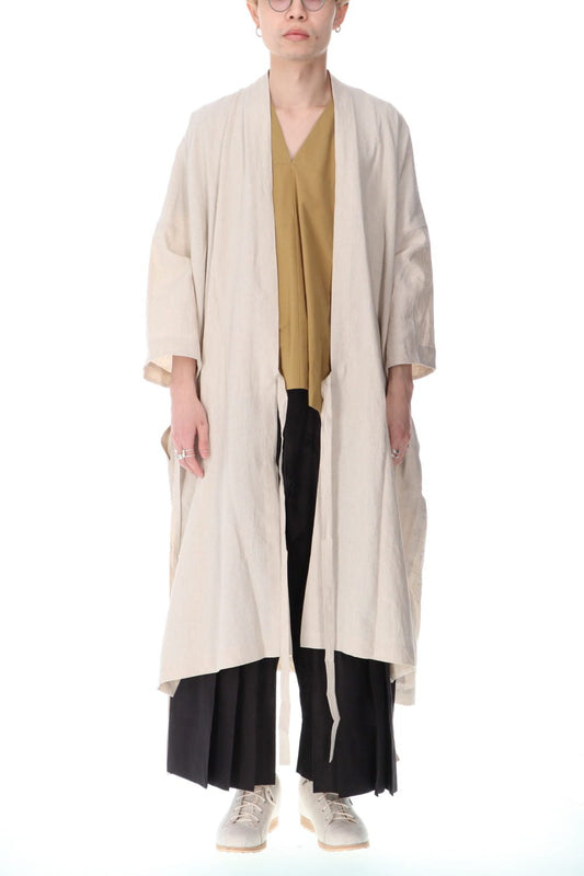 KIMONO#8 NATURAL MELE LINEN/SILK SHIRTING