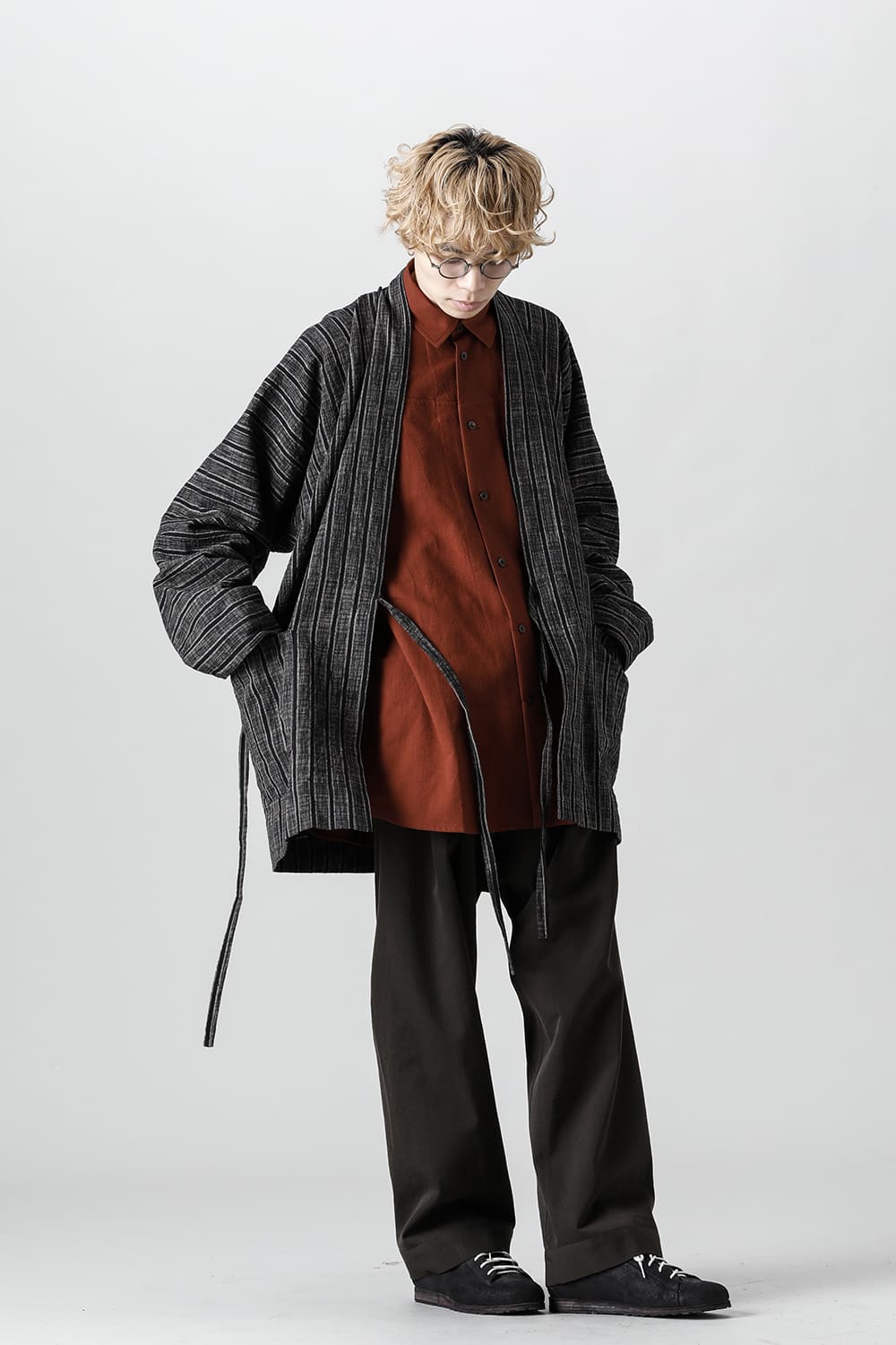 KIMONO#9   STRIPE COTTON CLOTH