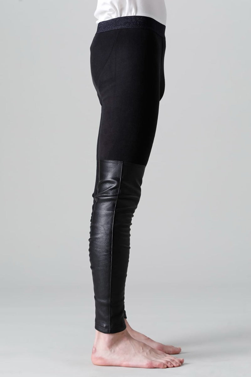 Smooth Brushed & Stretch Leather Leggings