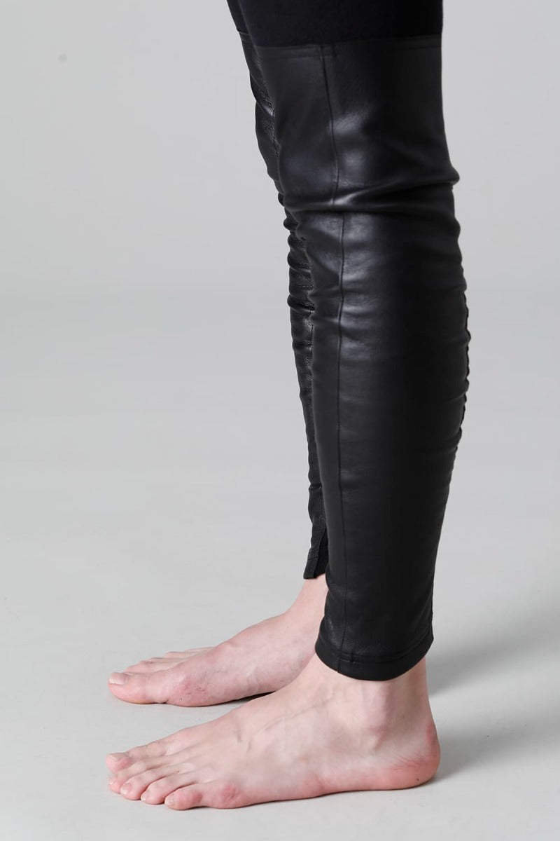 Smooth Brushed & Stretch Leather Leggings