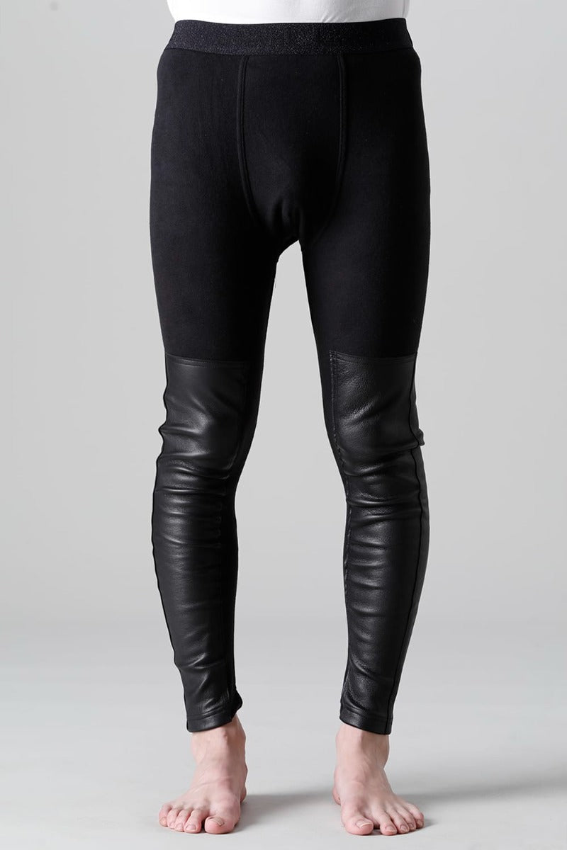 Smooth Brushed & Stretch Leather Leggings