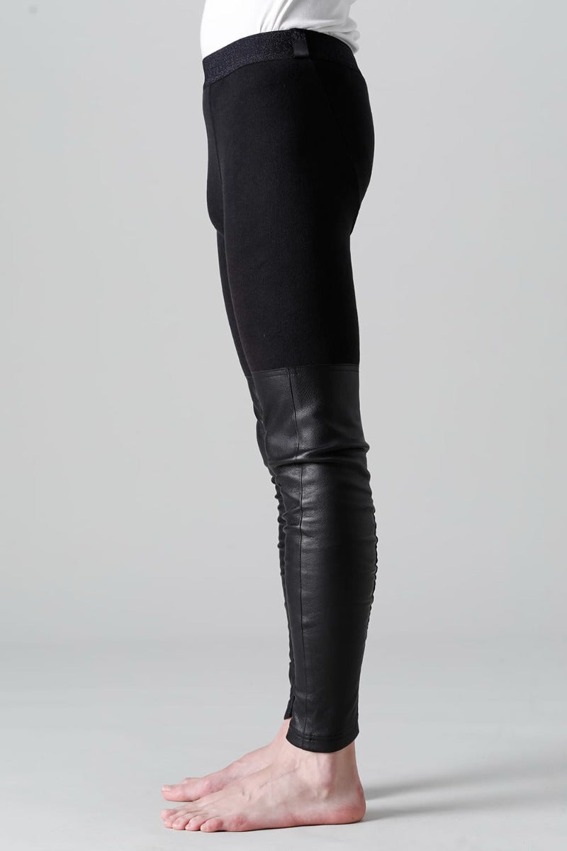 Smooth Brushed & Stretch Leather Leggings