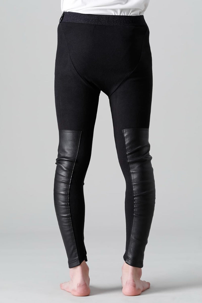 Smooth Brushed & Stretch Leather Leggings