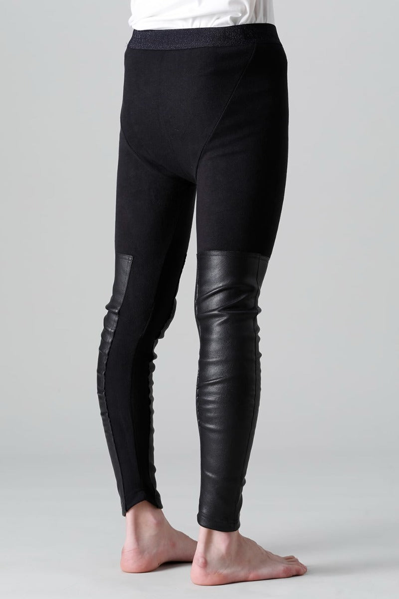 Smooth Brushed & Stretch Leather Leggings