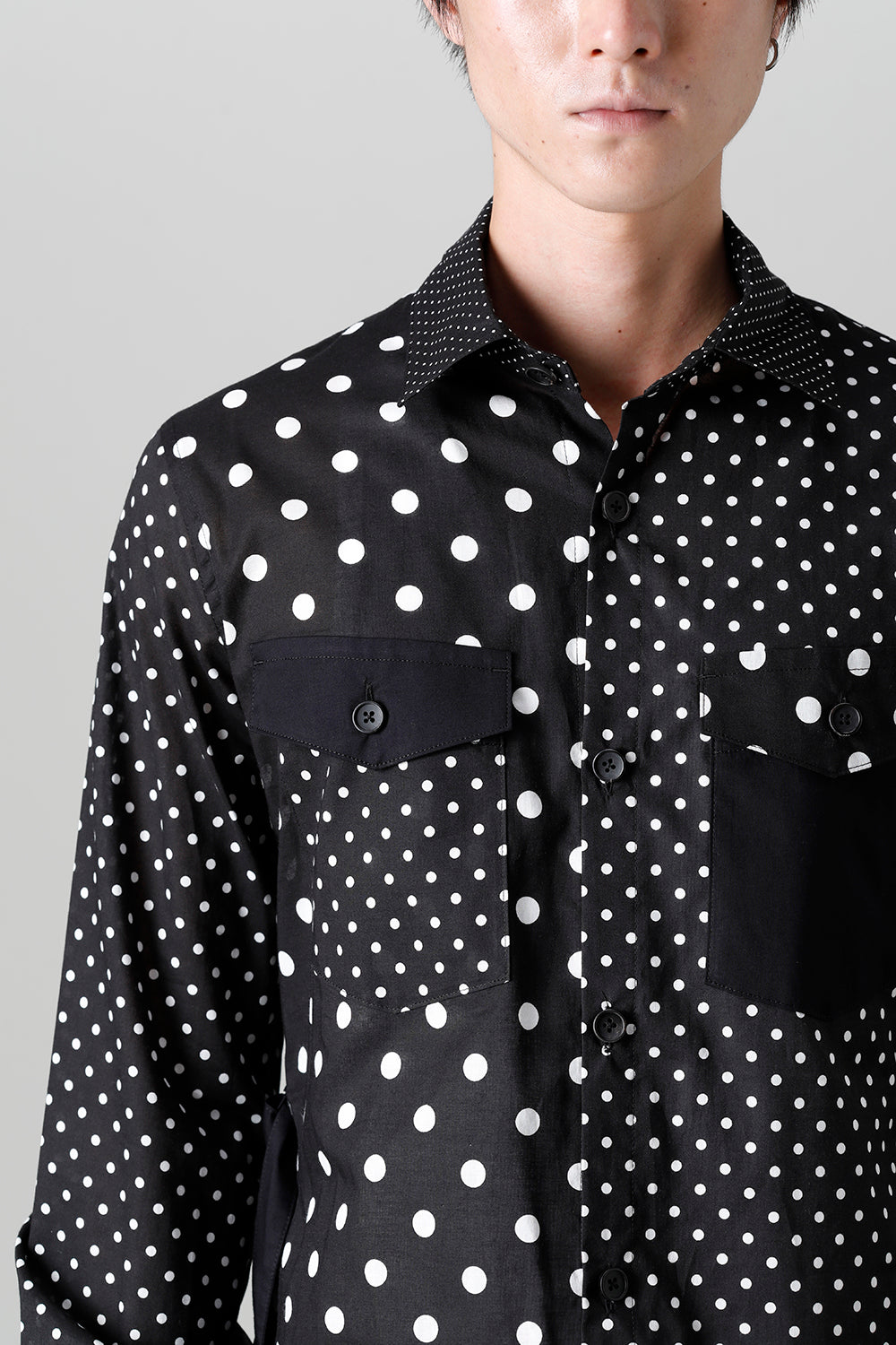 Crazy Dot Loan Gather Sleeves Shirts