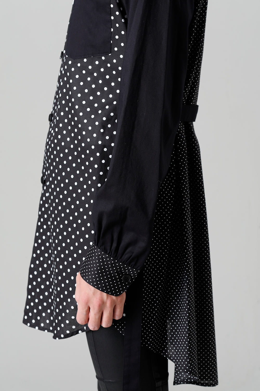 Crazy Dot Loan Gather Sleeves Shirts