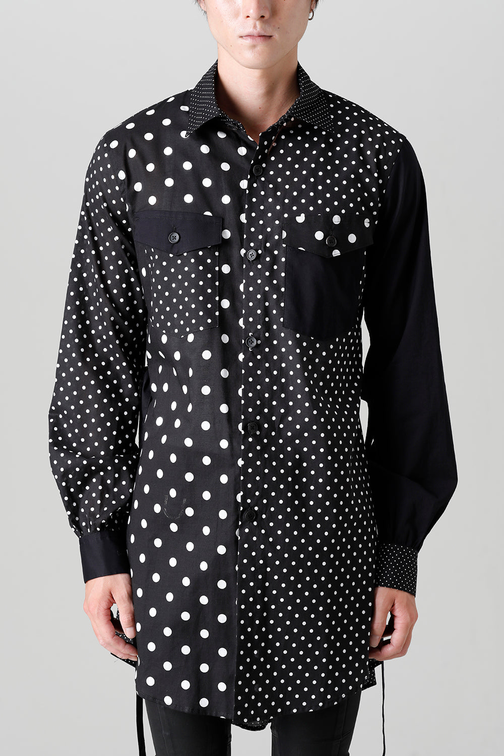 Crazy Dot Loan Gather Sleeves Shirts