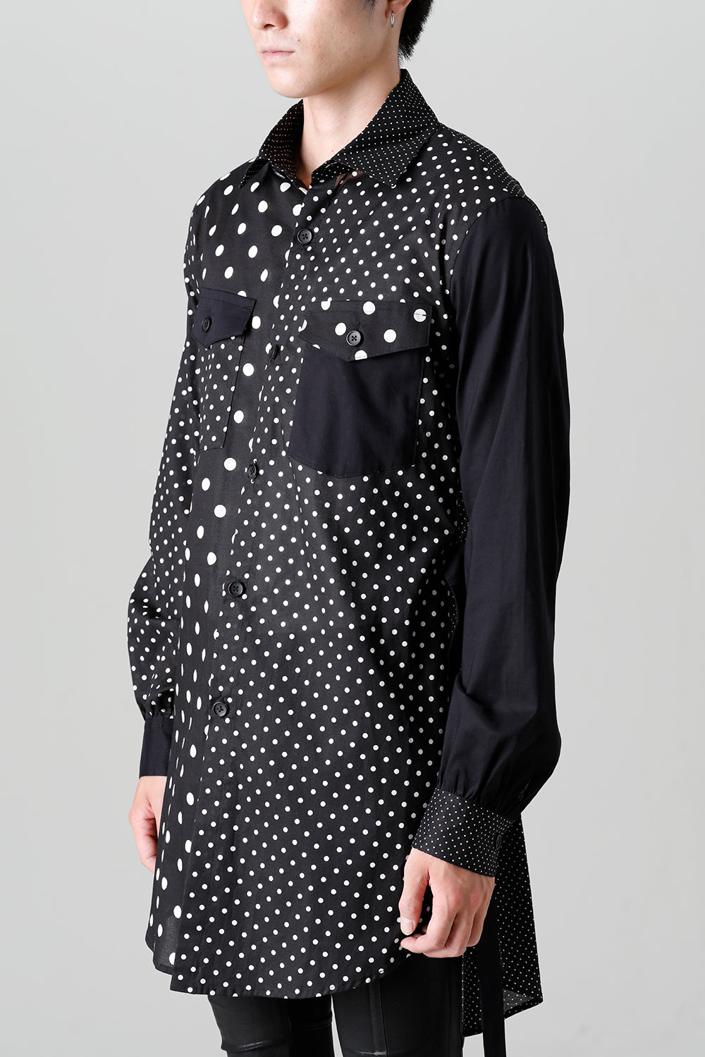 Crazy Dot Loan Gather Sleeves Shirts