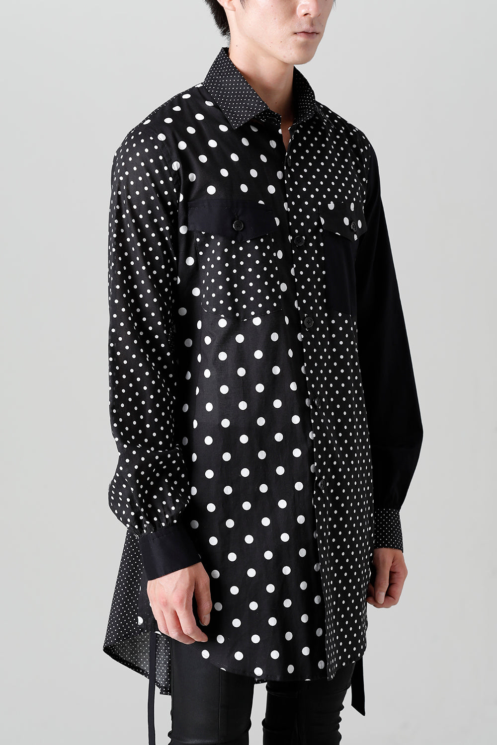 Crazy Dot Loan Gather Sleeves Shirts