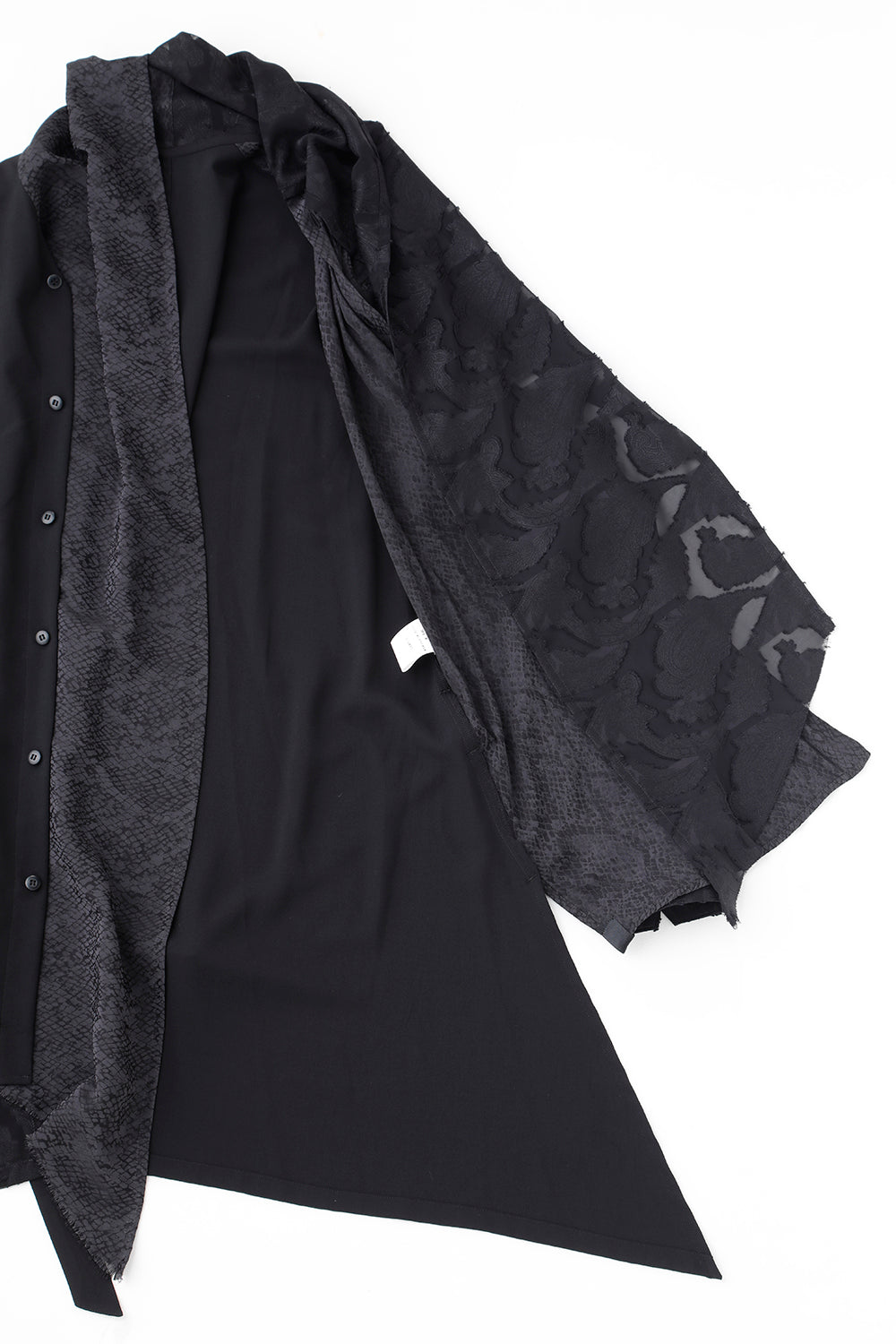 Crazy Pattern Stoal Shirts Black