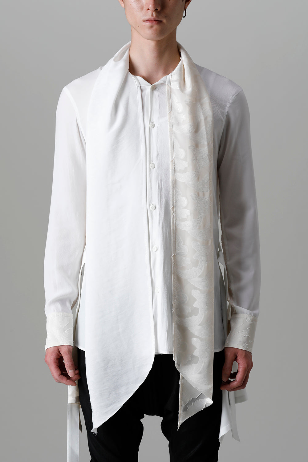 Crazy Pattern Stoal Shirts White