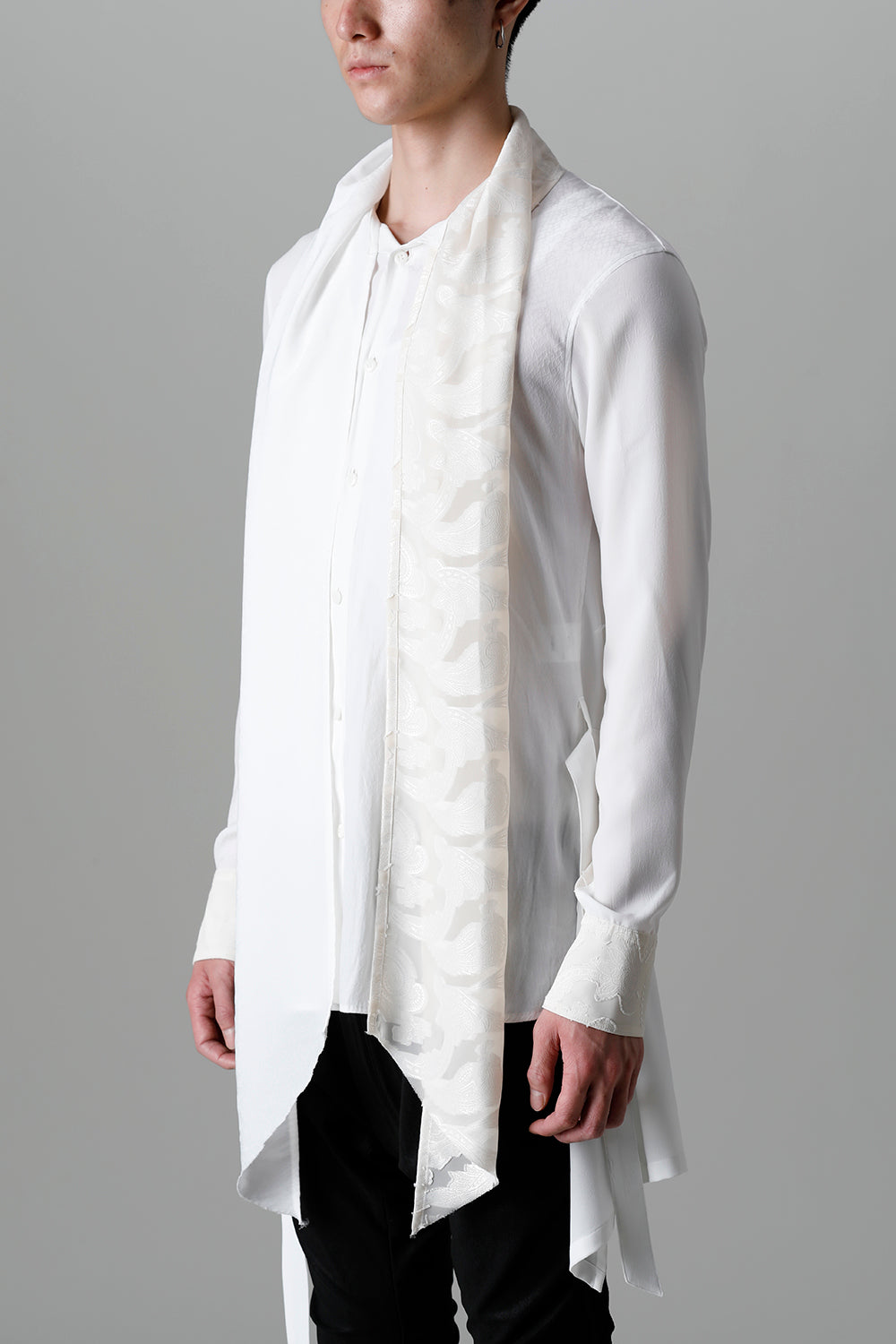 Crazy Pattern Stoal Shirts White