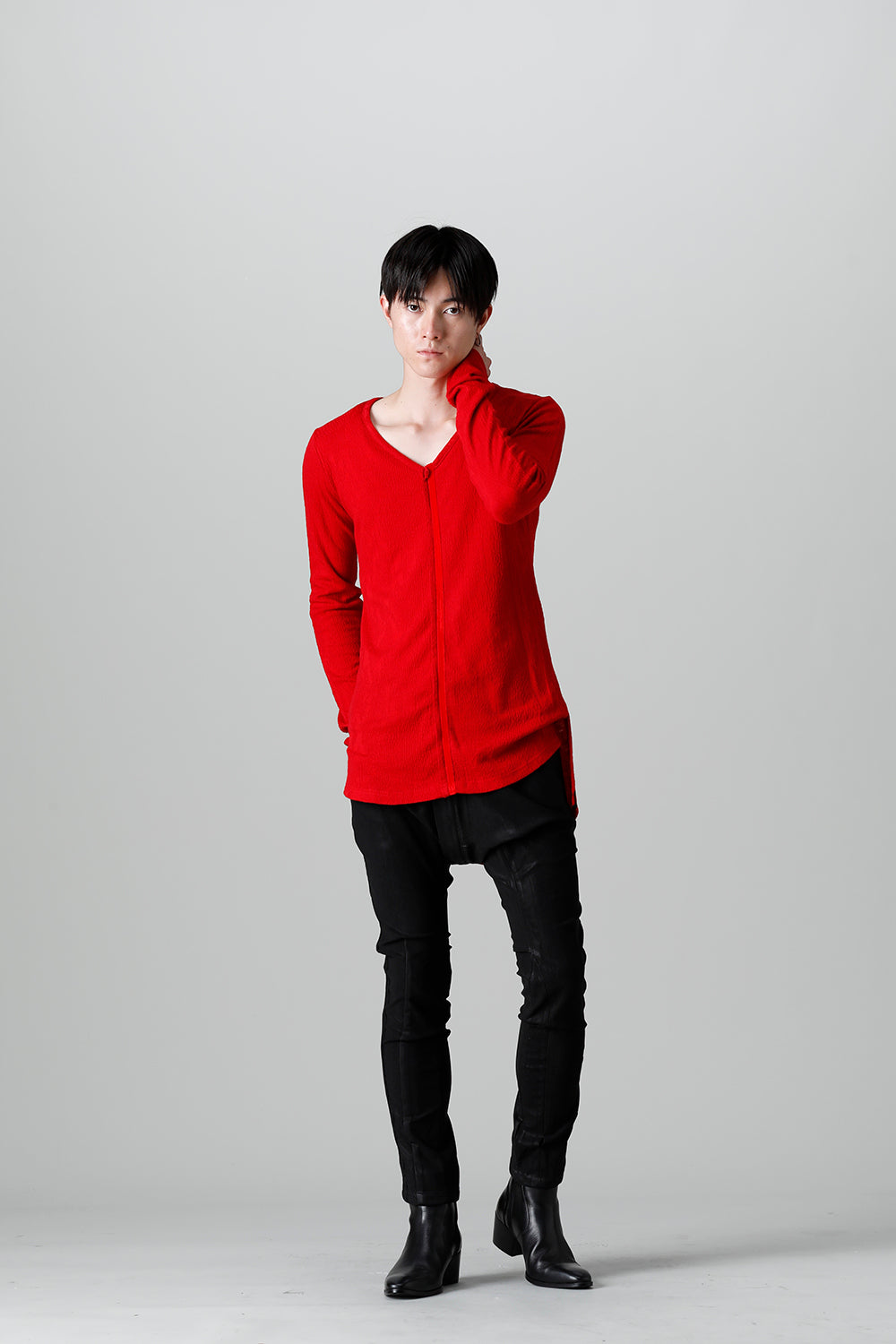 Python Jacquard Jersey Velvet Tape V-Neck