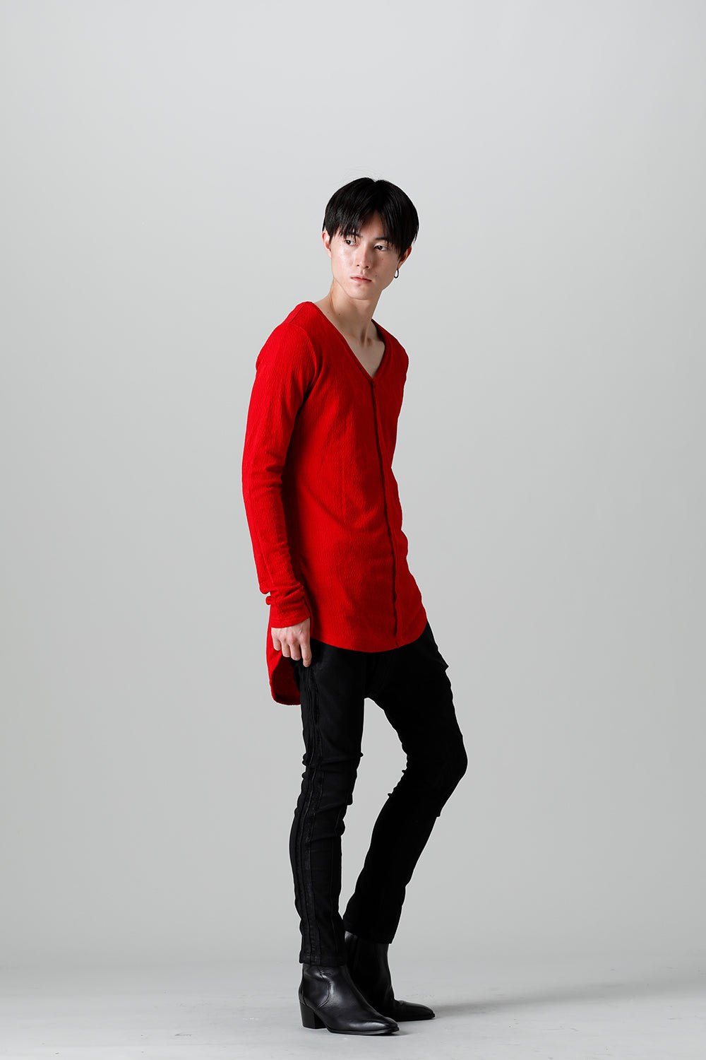 Python Jacquard Jersey Velvet Tape V-Neck