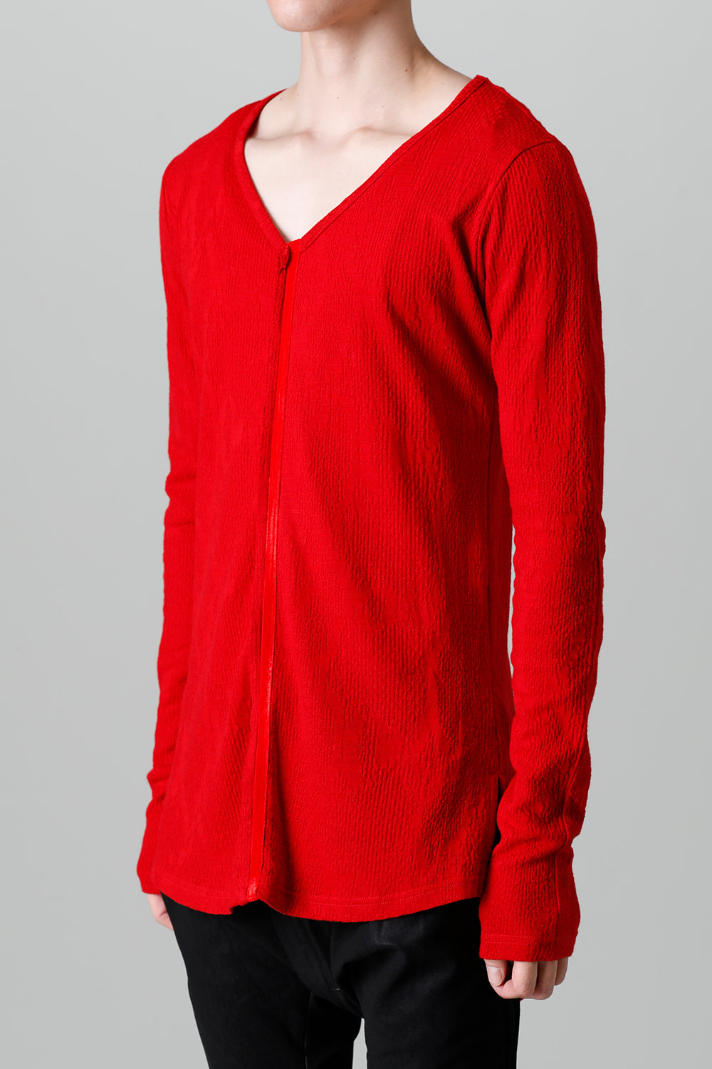 Python Jacquard Jersey Velvet Tape V-Neck