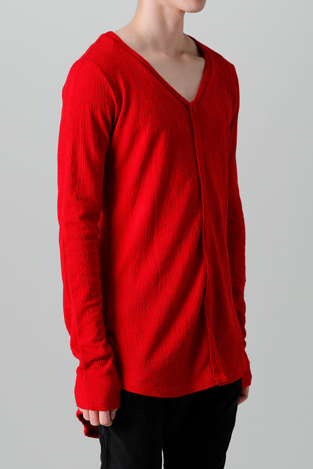 Python Jacquard Jersey Velvet Tape V-Neck