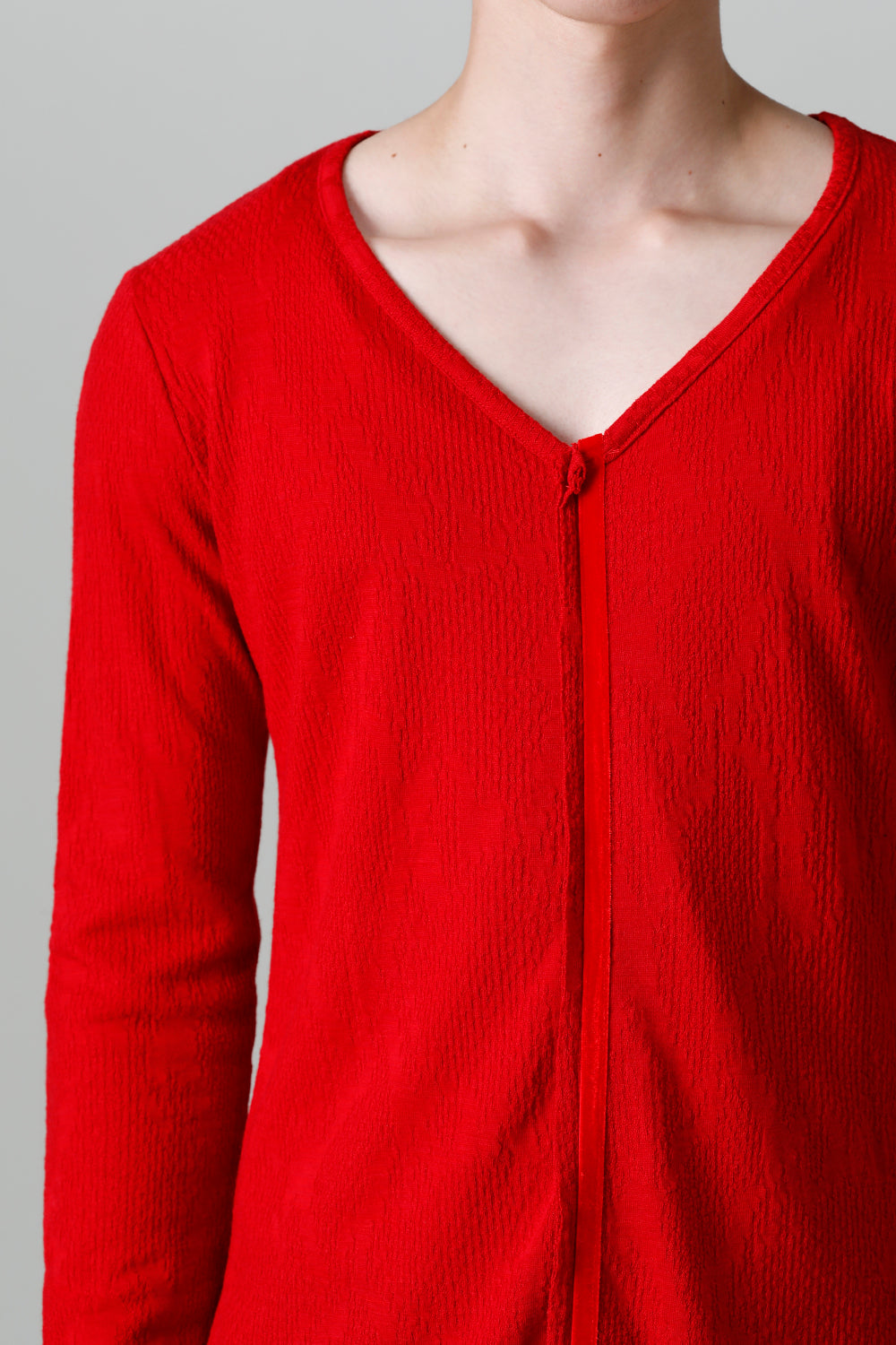 Python Jacquard Jersey Velvet Tape V-Neck