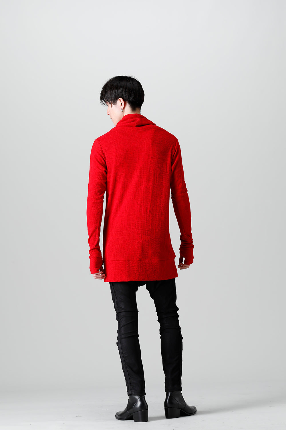 Python Jacquard Jersey Drape High Neck