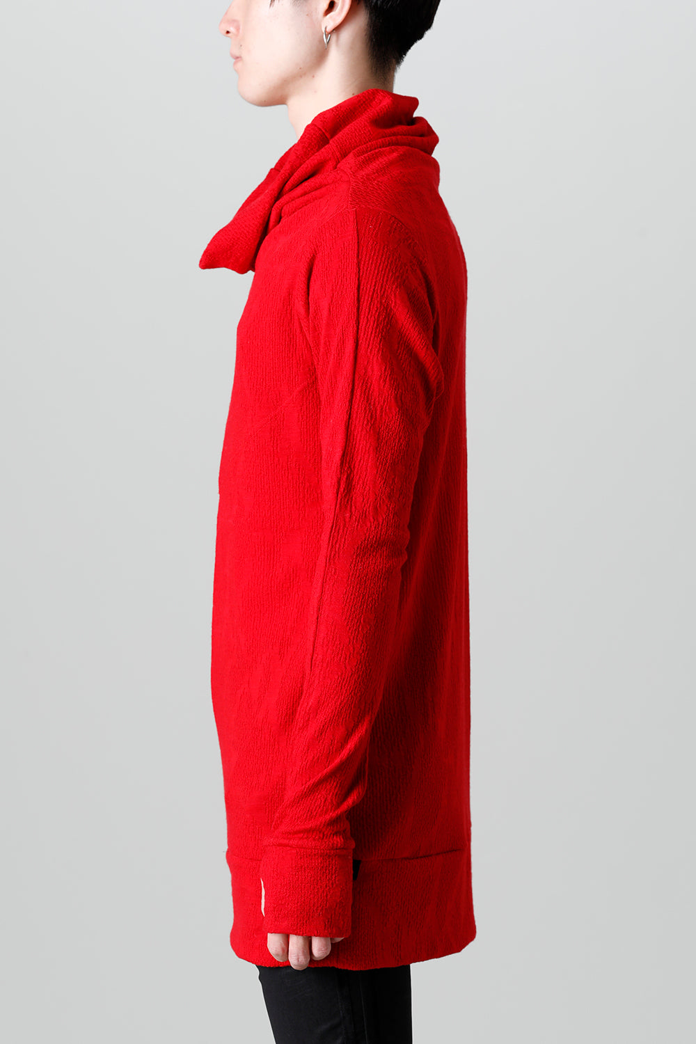 Python Jacquard Jersey Drape High Neck