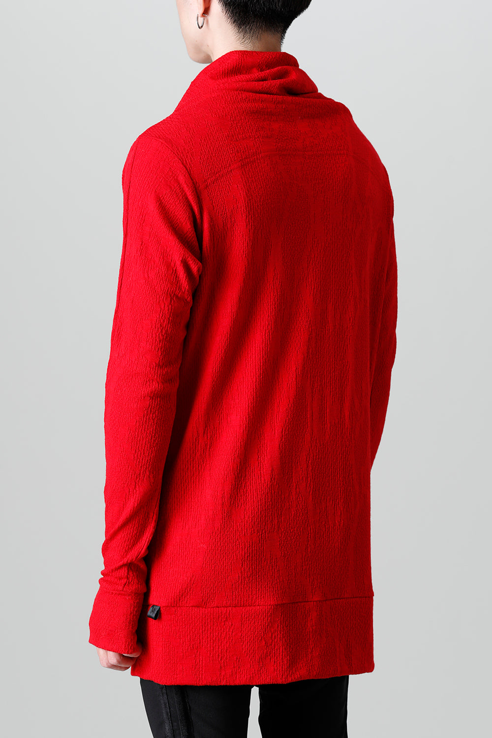 Python Jacquard Jersey Drape High Neck