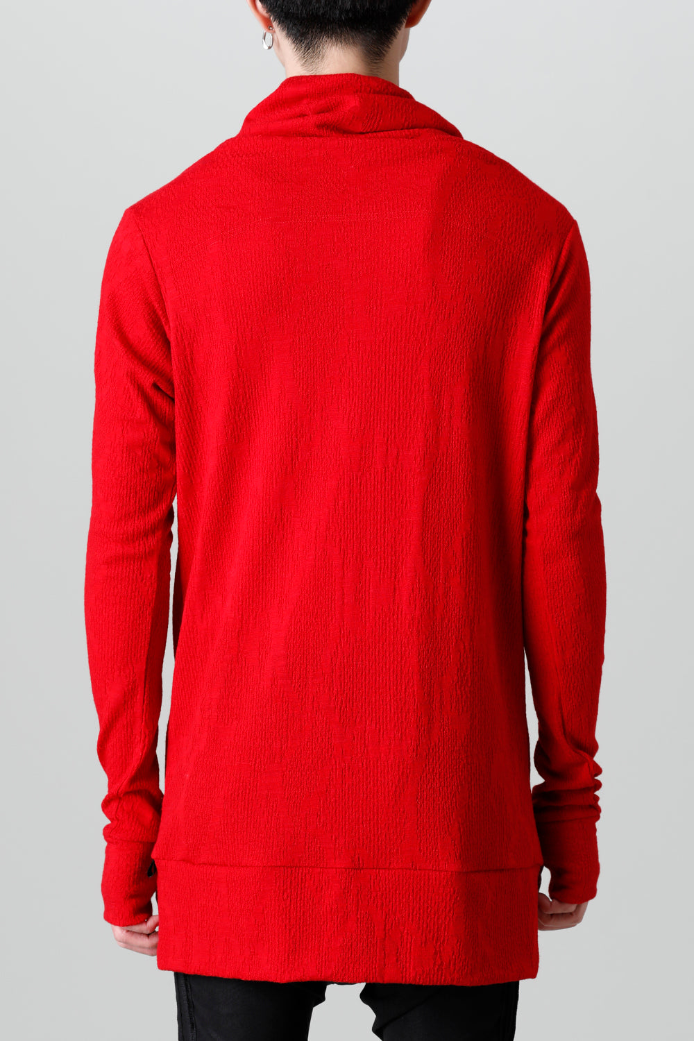 Python Jacquard Jersey Drape High Neck