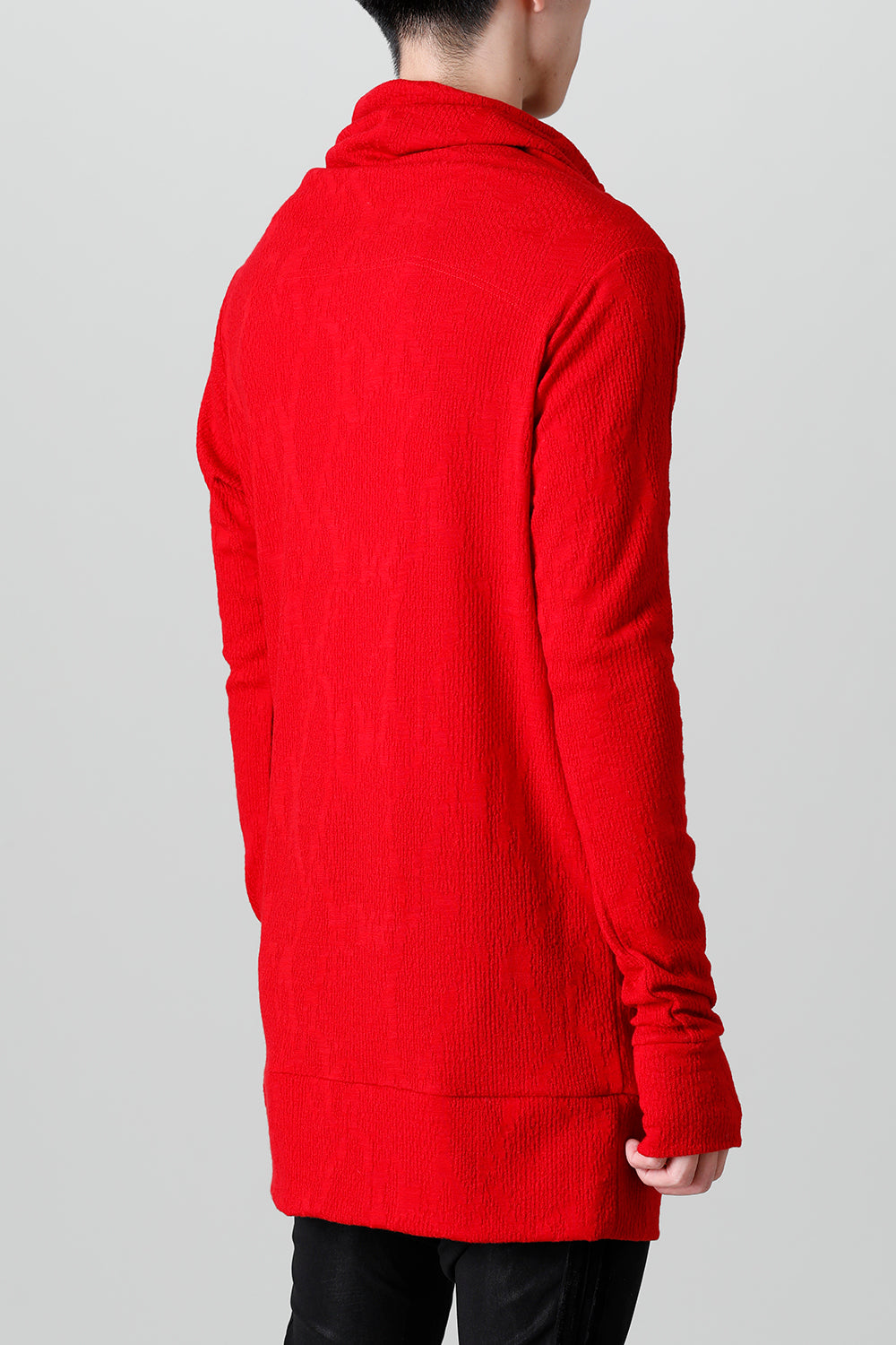 Python Jacquard Jersey Drape High Neck