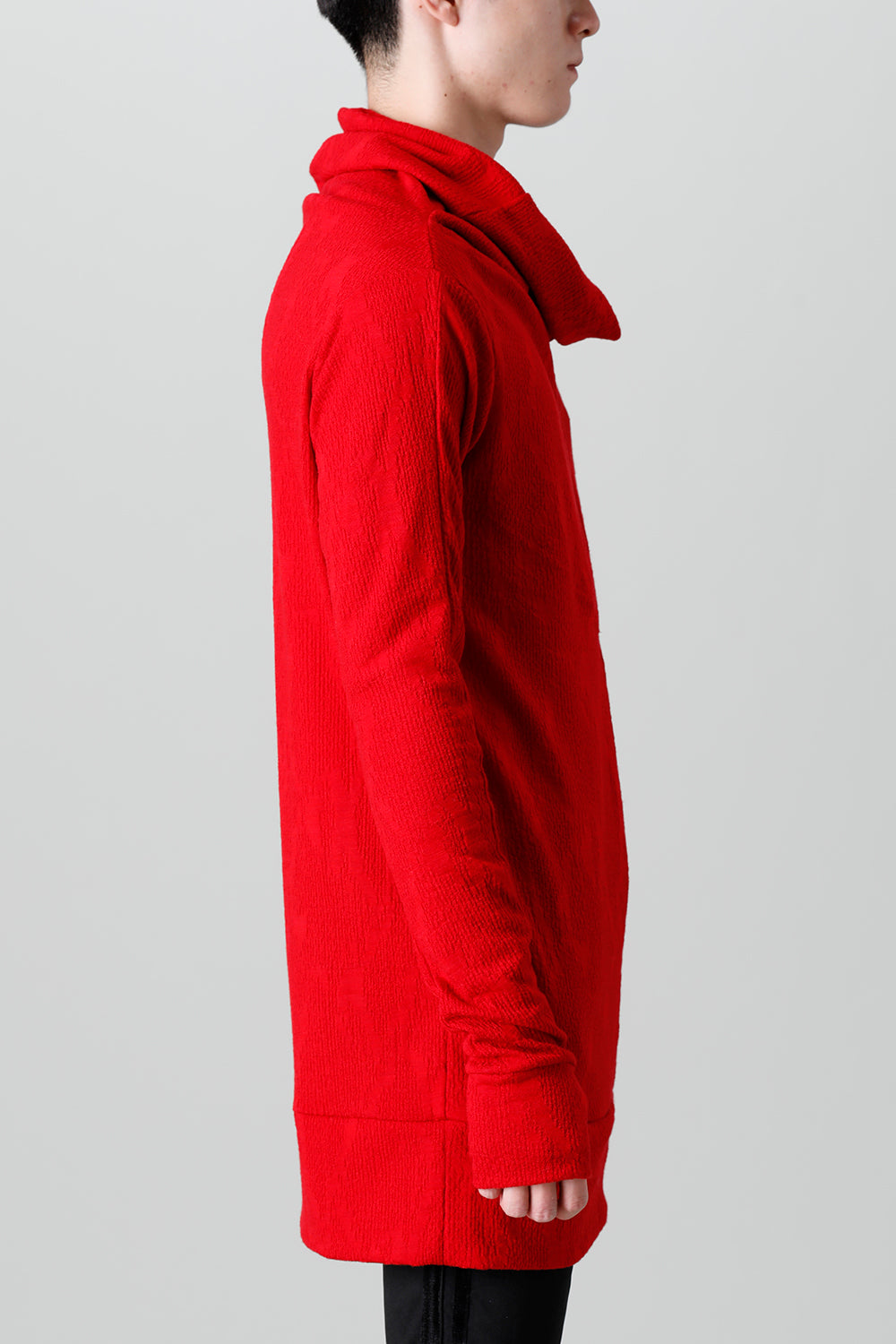 Python Jacquard Jersey Drape High Neck