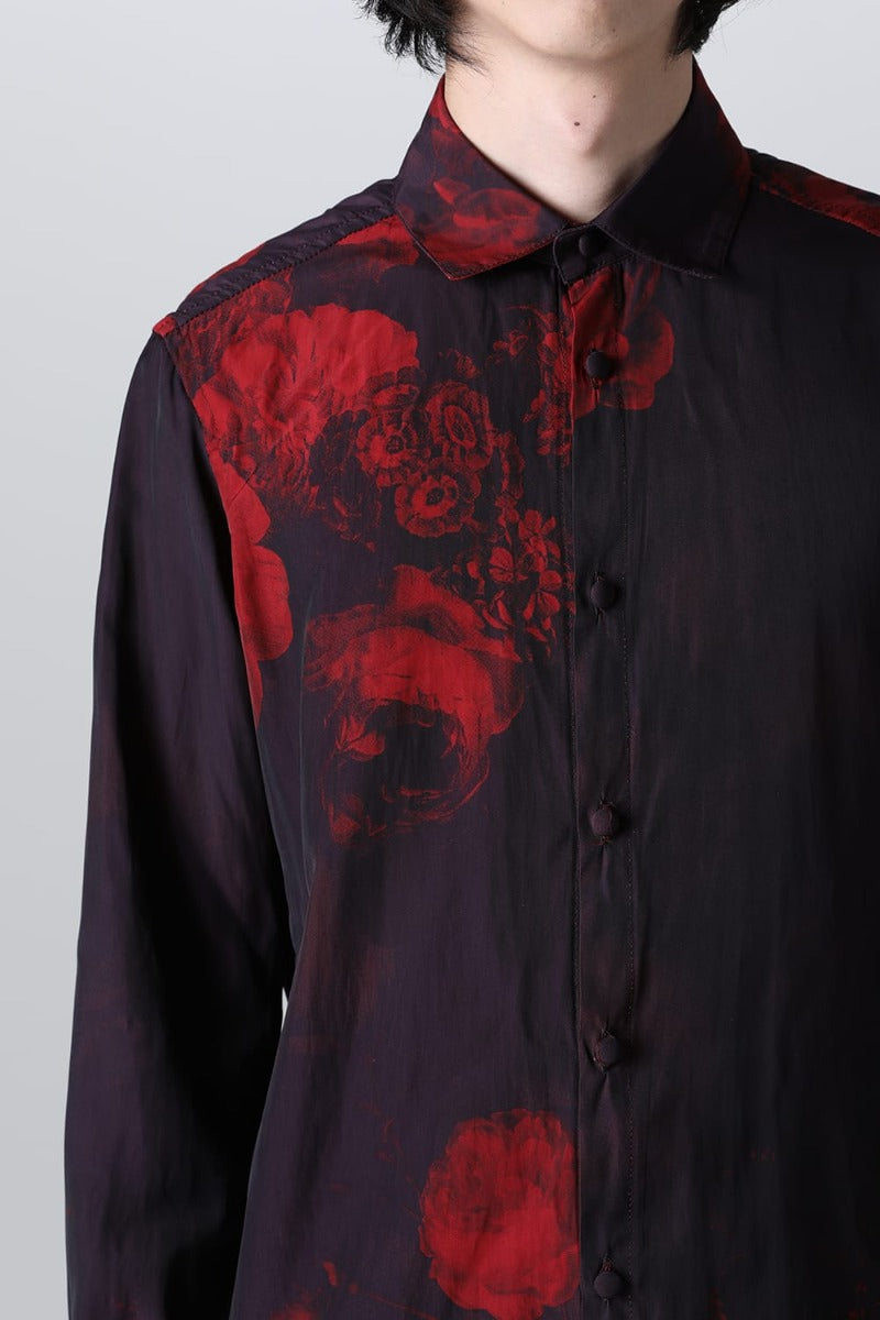 シャツ ブラック & レッド