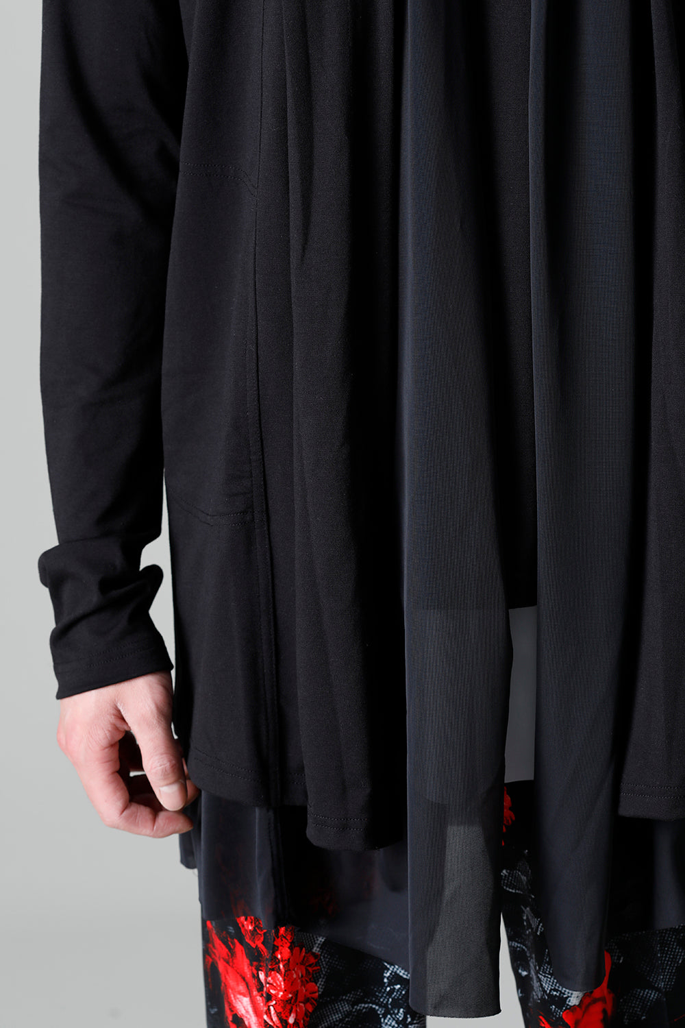 Layered Cardigan Black & Black