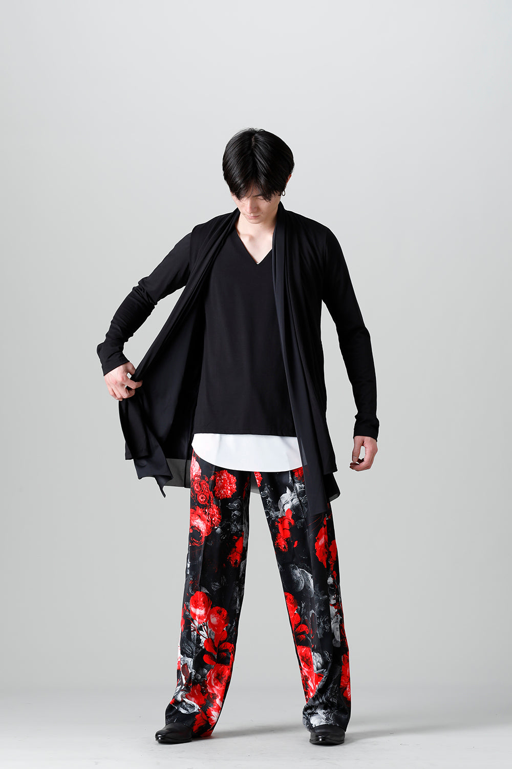 Layered Cardigan Black & Black