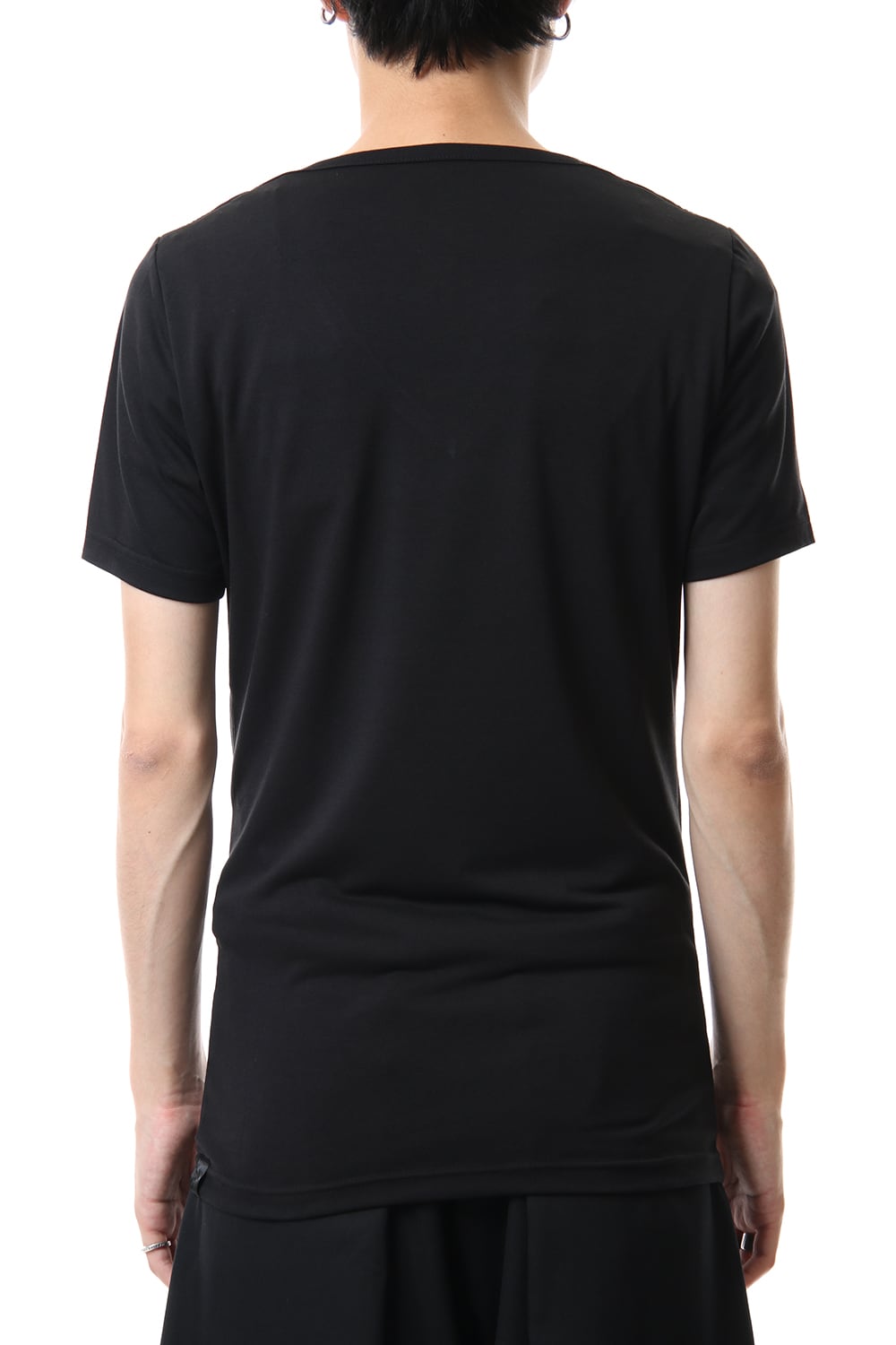 V-Neck T-Shirts Black x White Print