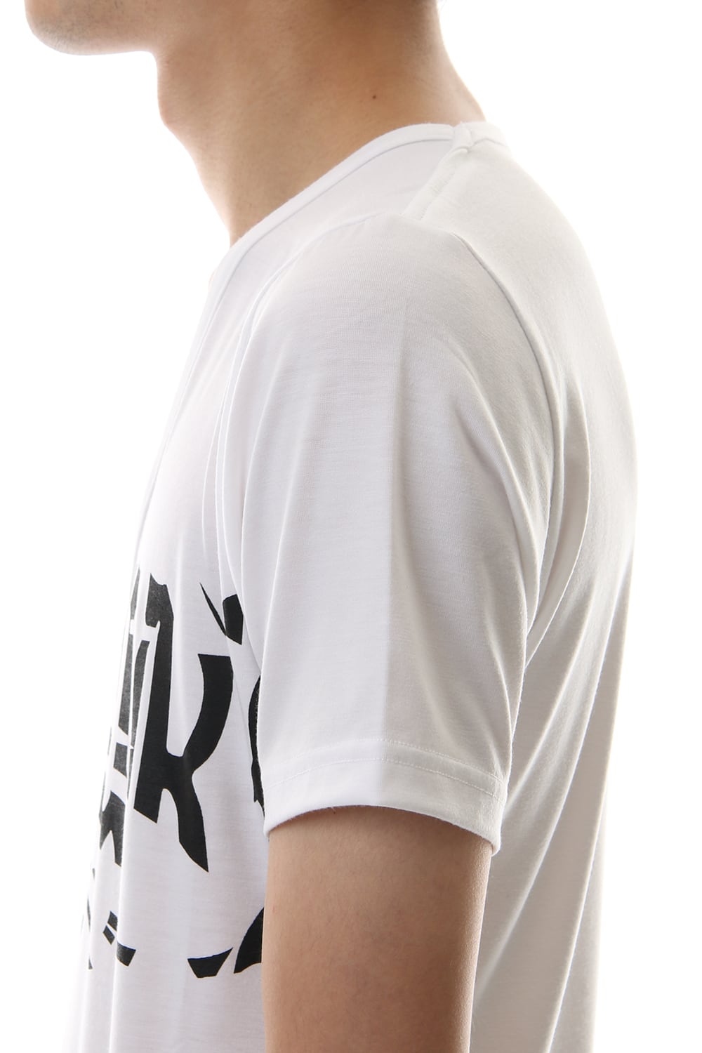 V-Neck T-Shirts White x Black Print