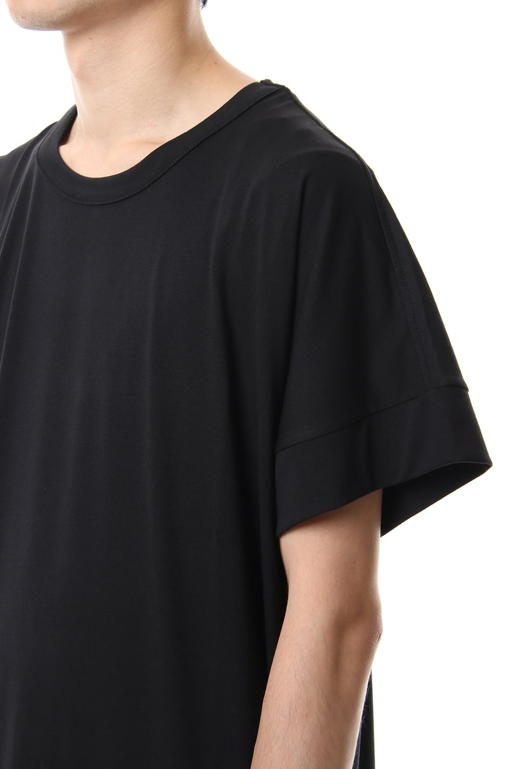 Drop Shoulder T-Shirts Black x White Print