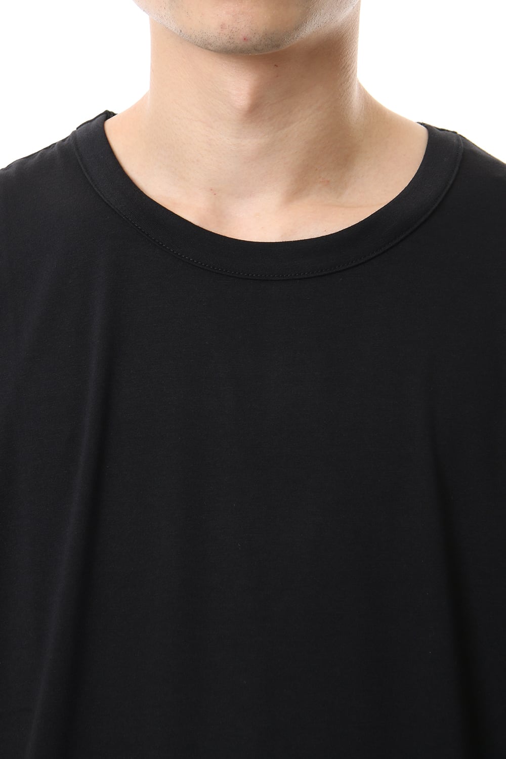 Drop Shoulder T-Shirts Black x White Print