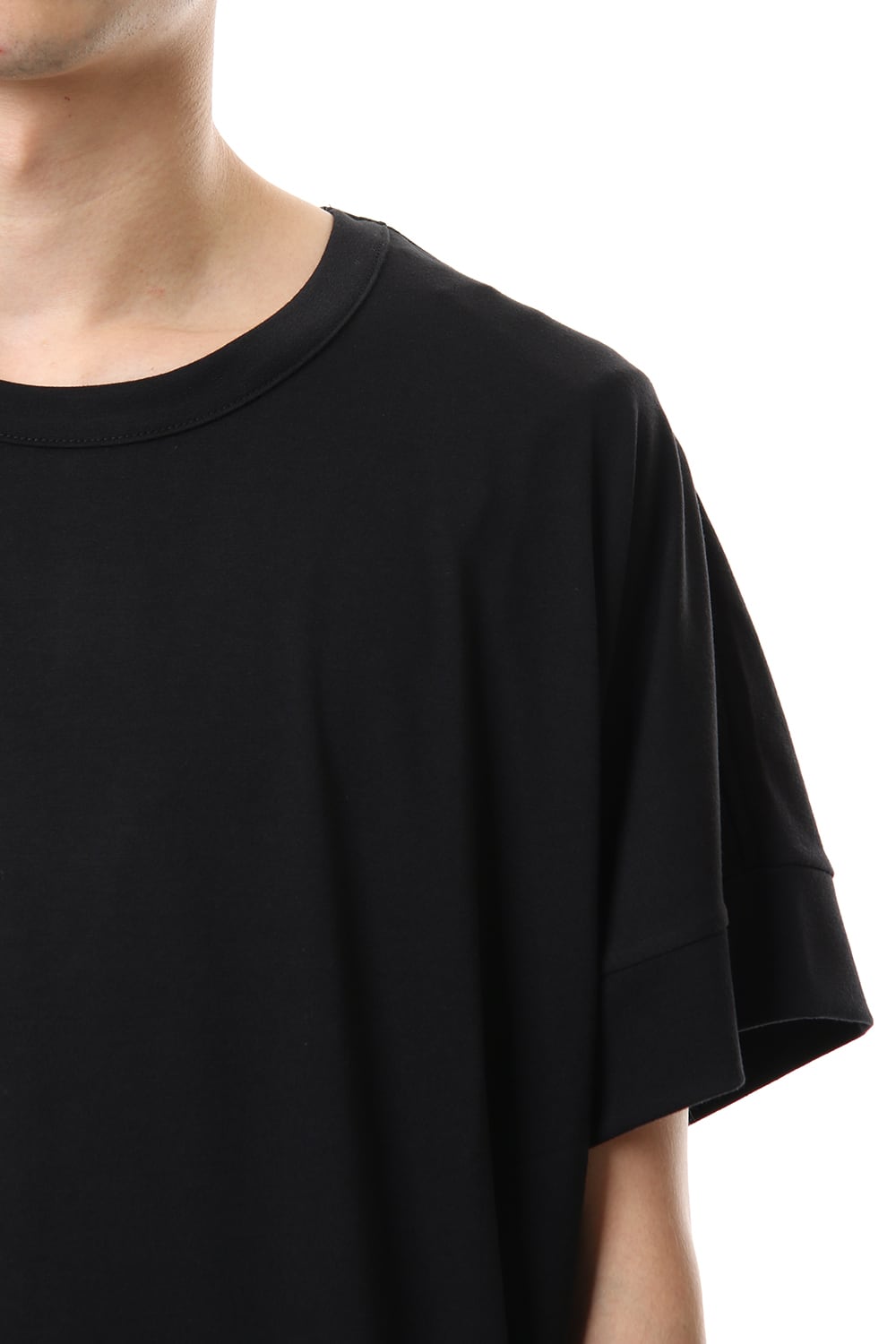 Drop Shoulder T-Shirts Black x White Print