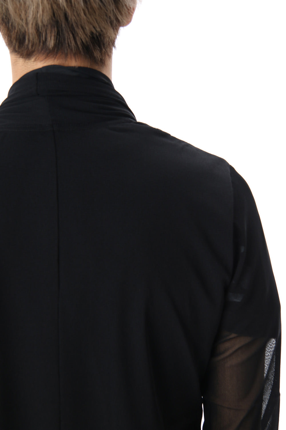 Layered Flare Cardigane Black x Black