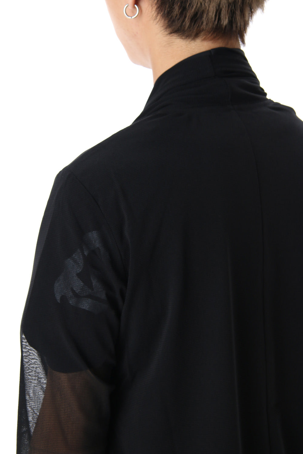 Layered Flare Cardigane Black x Black