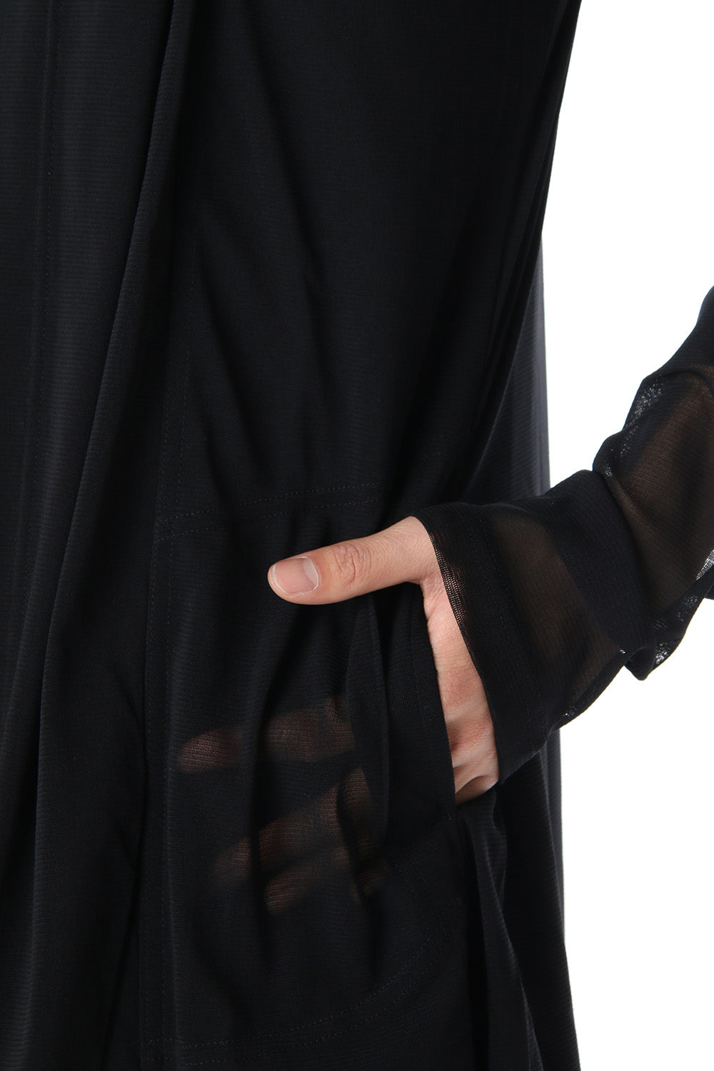 Layered Flare Cardigane Black x Black