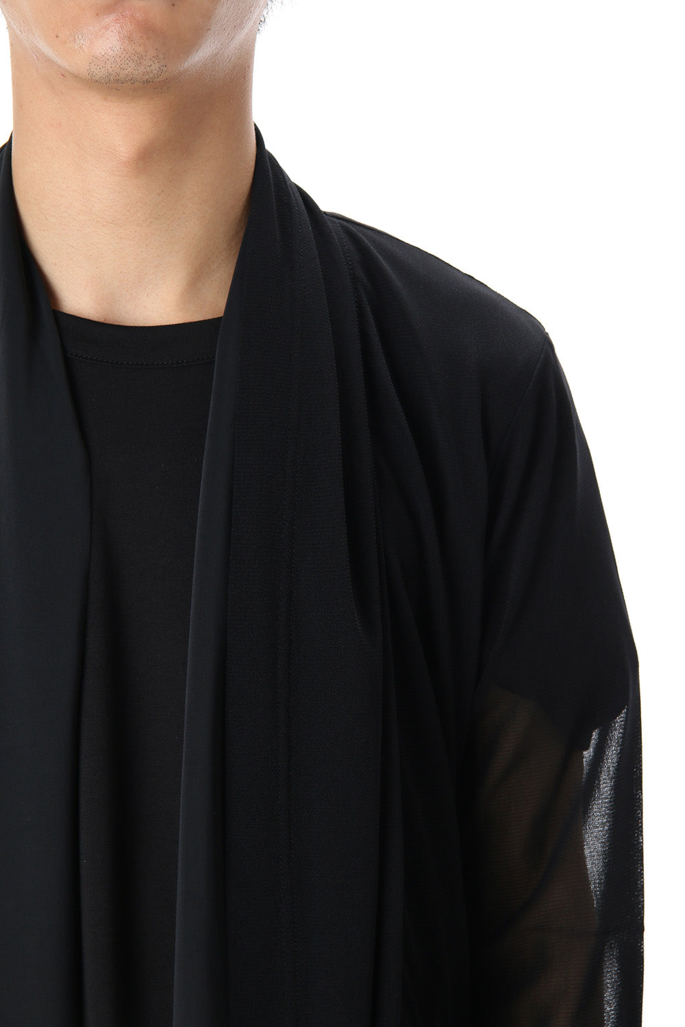 Layered Flare Cardigane Black x Black