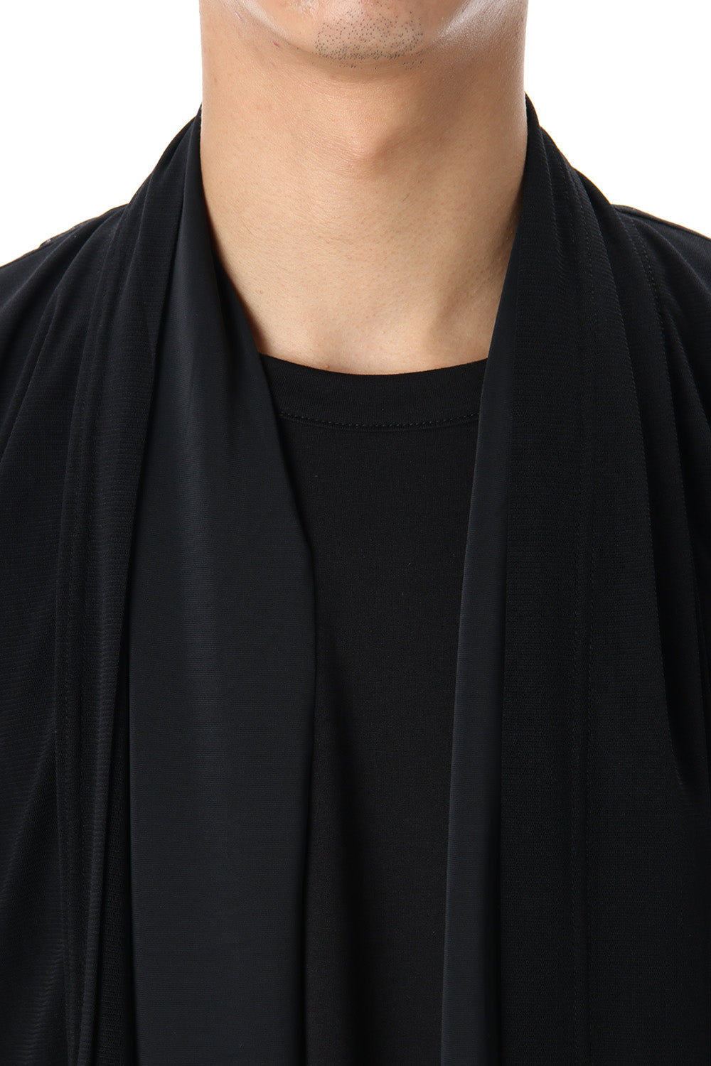 Layered Flare Cardigane Black x Black