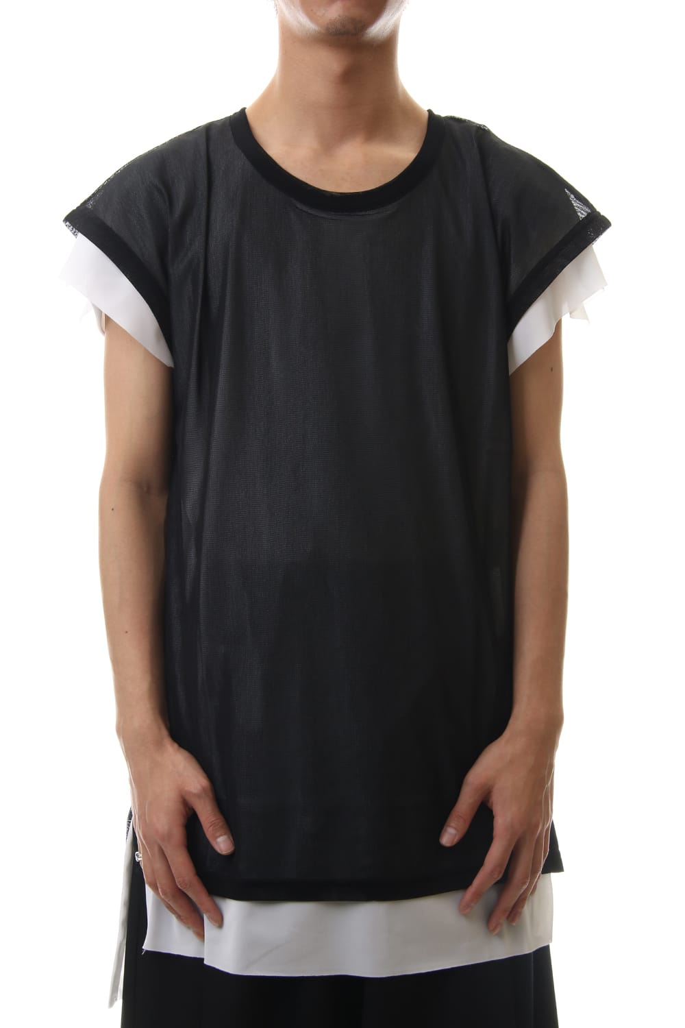 Layered Drop T-Shirts Black x White