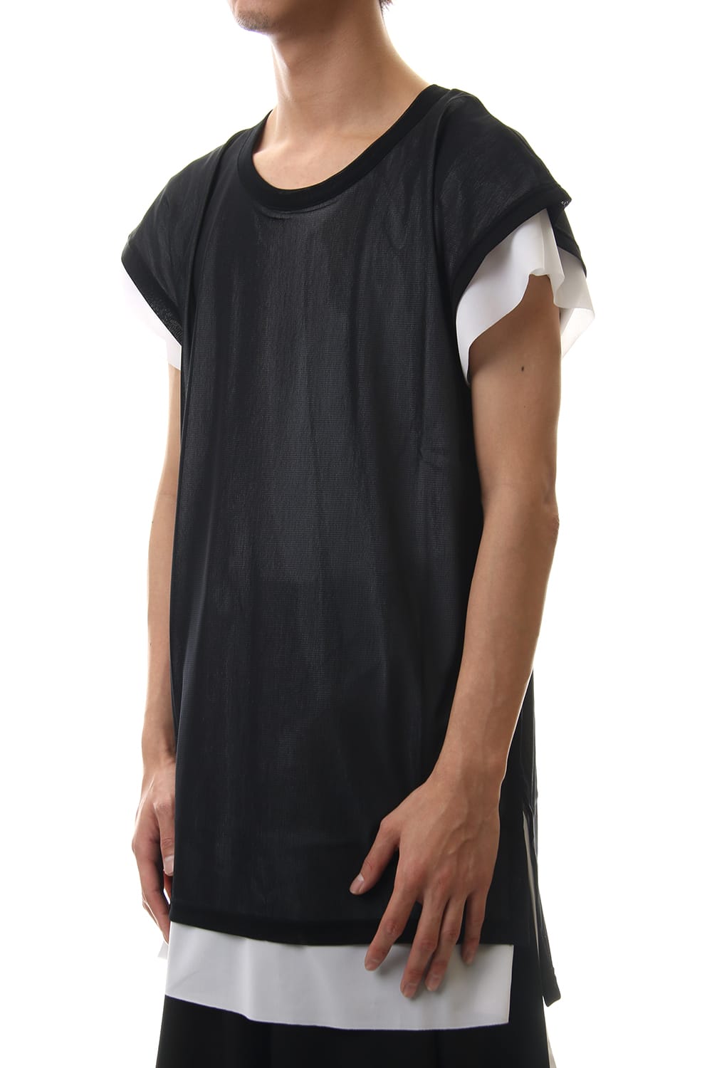 Layered Drop T-Shirts Black x White